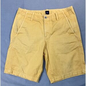 GAP Chino Shorts Size 30 Mens Mustard Yellow 9" Inseam Pocket Cotton